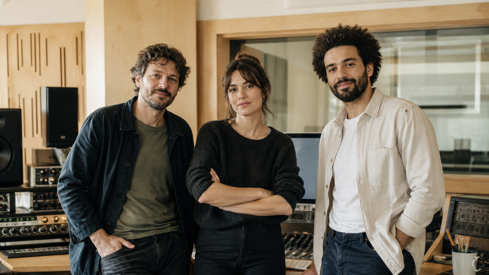 Équipe de Resonance Room dans la régie